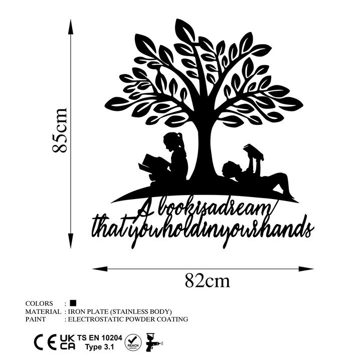 Dekoratív fém fali kiegészítő, Wallity, 82x85cm, 1.5mm, 0.854kg