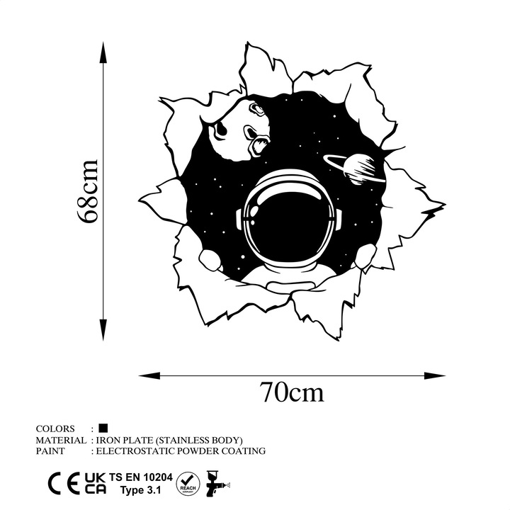 Dekoratív fémkép Wallity 6630 ezüst 70x68cm