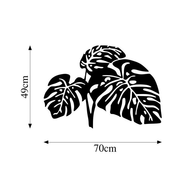 Dekoratív fém fali kiegészítő, Wallity, 70x49cm, 1.5mm, 1.789kg