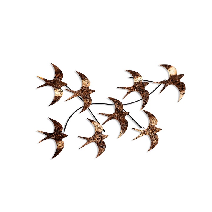 Dekoratív fém fali kiegészítő, Wallity, 69x41x7cm, kézzel festett