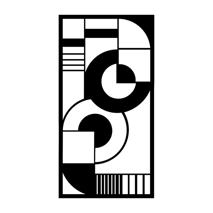 Dekoratív fém fali kiegészítő, Wallity, 37x71cm, 1,2mm vastagság