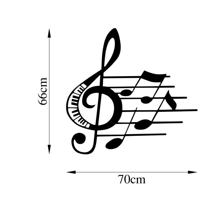 Dekoratív fém fali kiegészítő, Wallity, 70x66cm, vastagság 1,5mm
