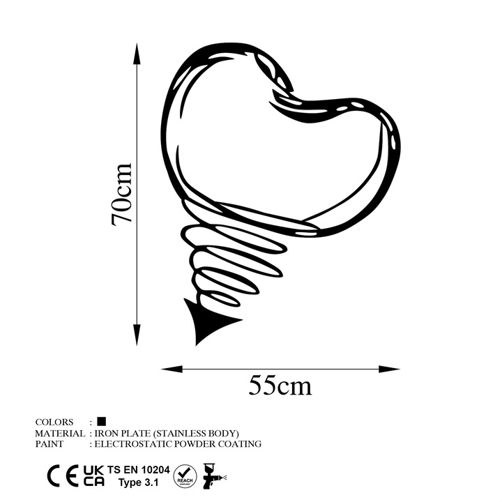 Dekoratív fémfestmény, Wallity, 55x70cm, 1.5mm, 0.563kg