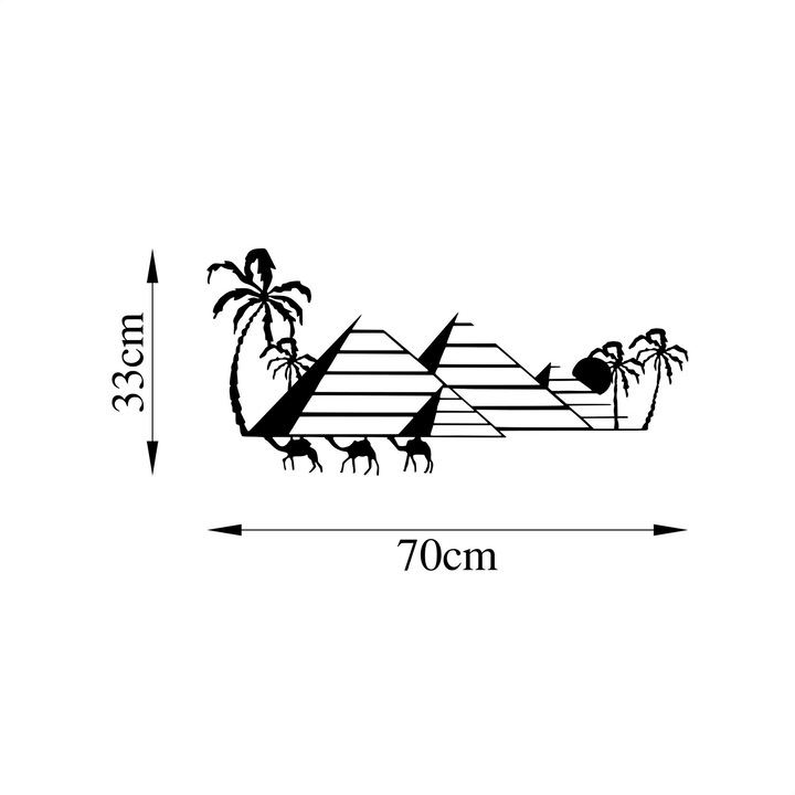 Dekoratív fém fali kiegészítő, Wallity, 70x33cm, 1,5mm vastagság