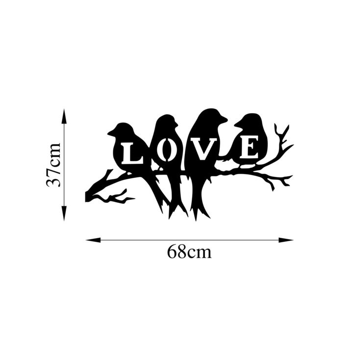 Dekoratív fém fali kiegészítő, Wallity 7910