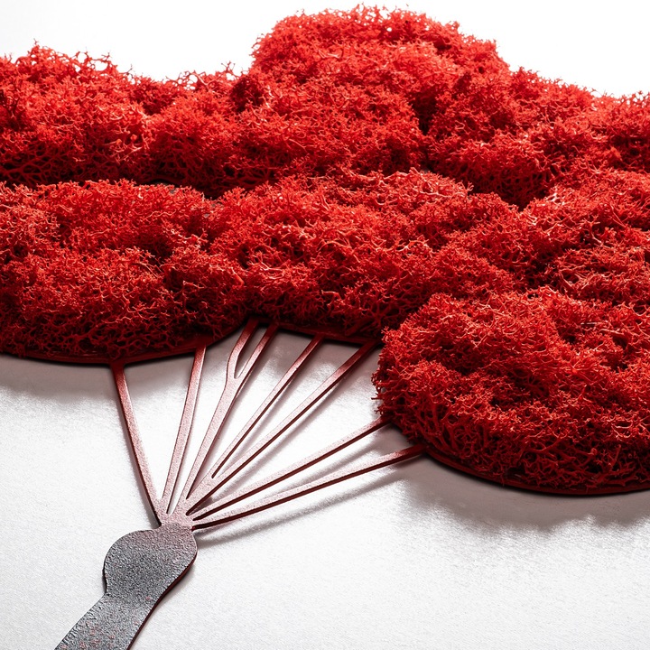 Wallity dekoratív fémkép 100x34cm mohazöld