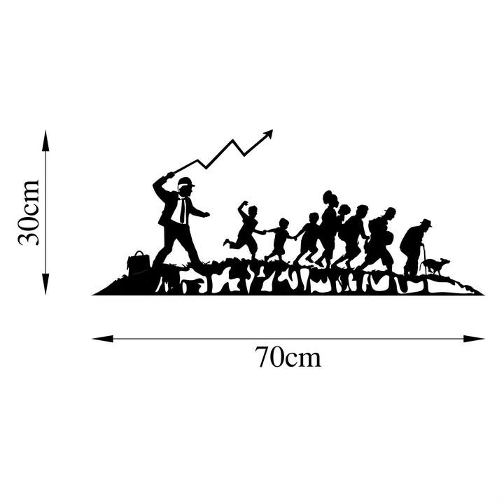 Dekoratív fémfestmény, Wallity, 30x70cm, 1,5mm vastagság