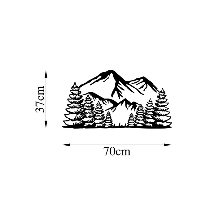 Dekoratív fém fali kiegészítő, Wallity, 70x37cm, 1,5mm vastagság