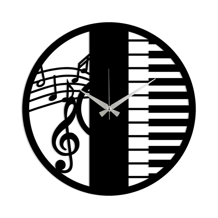 Ceas decorativ de perete, Wallity, 48x48cm, metal, 1,5mm, functioneaza cu 1 baterie AA