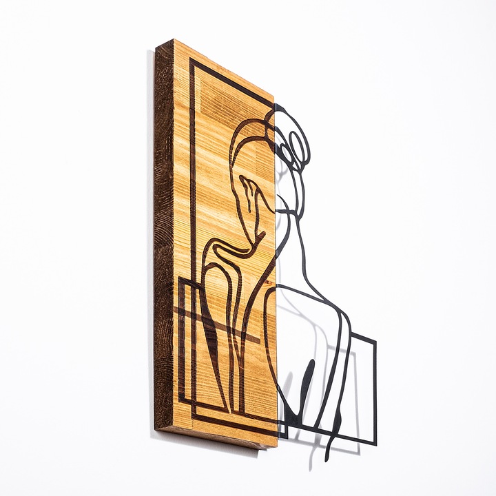 Faldekoráció, Wallity, fa, absztrakt