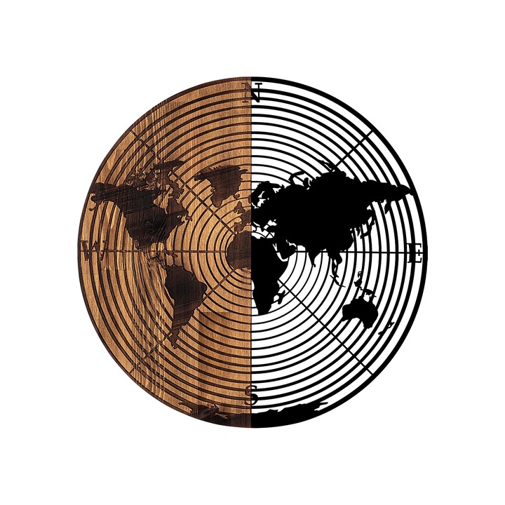 Faldekoráció, Wallity, fa, térkép