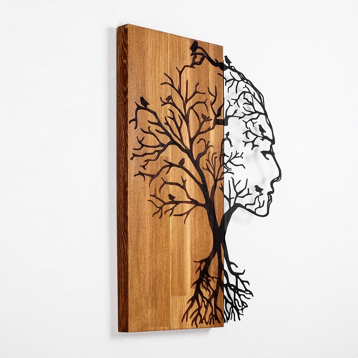 Faldekoráció, Wallity, fa, fa és emberi arc