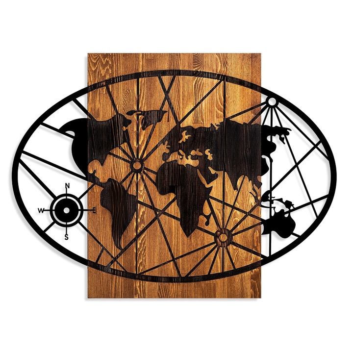 Faldekoráció, Wallity, fa, térkép