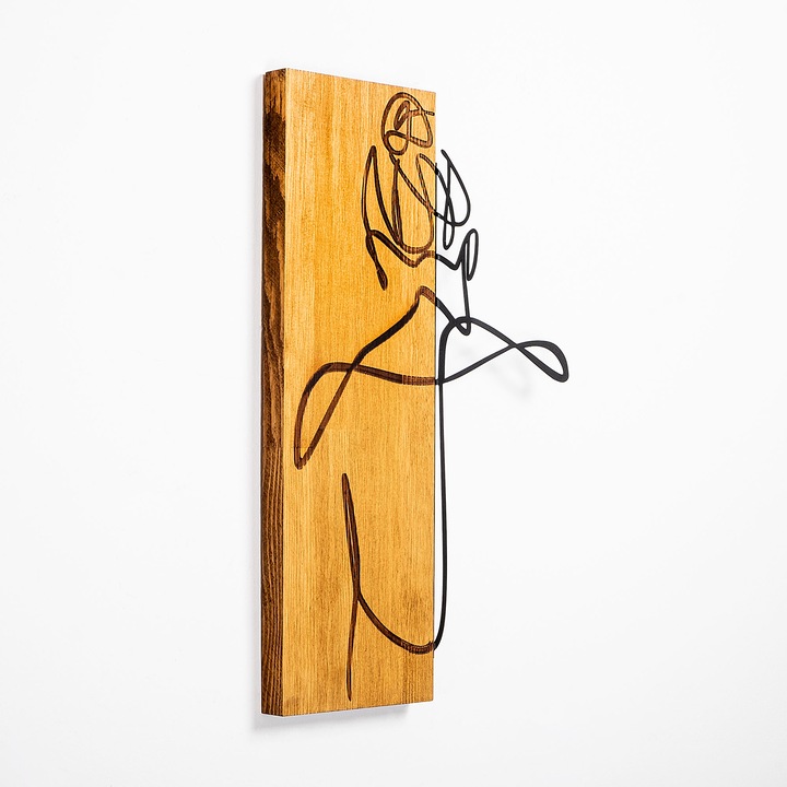 Dekoratív fali kiegészítő, Wallity, fa, barna/fekete