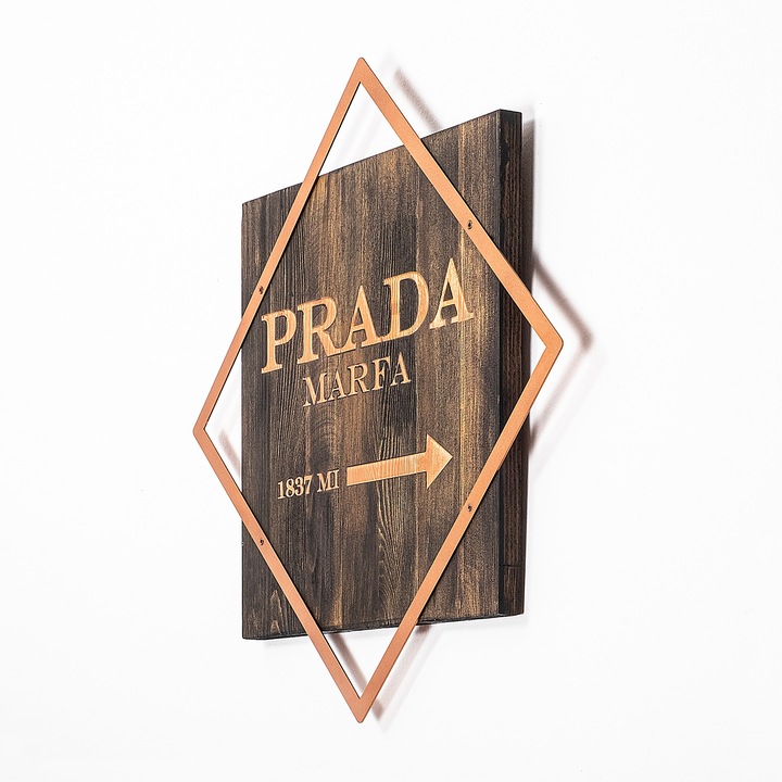 Dekoratív fali kiegészítő, Wallity, fa, barna/arany