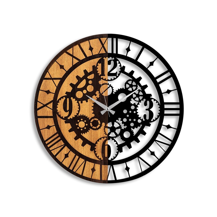 Dekoratív falióra, Wallity, 56 cm, fa, 3 cm vastag