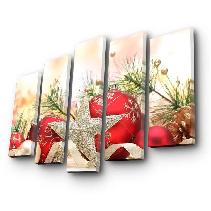 Dekoratív festmény, Wallity, 5 darabos készlet, 100% velúr, 105x70cm, fa keretben