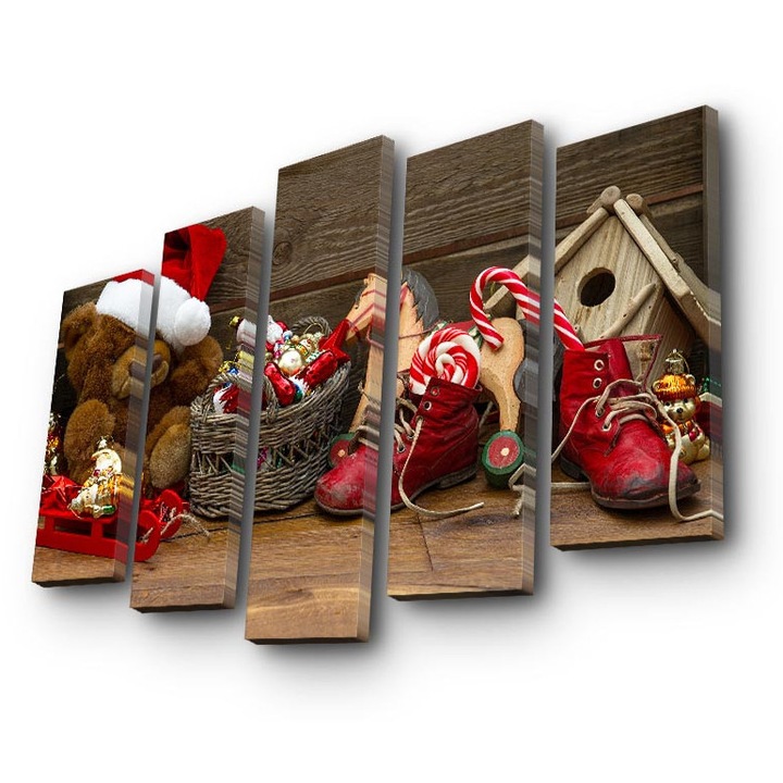 Dekoratív festmény, Wallity, 5 darab, 100% velúr, 105x70cm, fa keretben