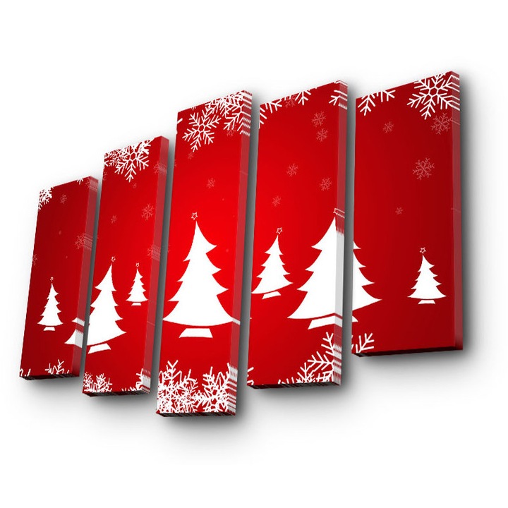 Dekoratív festmény, Wallity, 5 darab, 100% velúr, 105x70cm, fa keretben