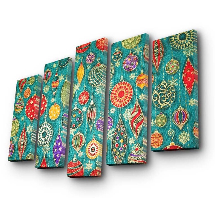 Dekoratív festmény, Wallity, 5 darab, 100% velúr, 105x70cm, fa keretben