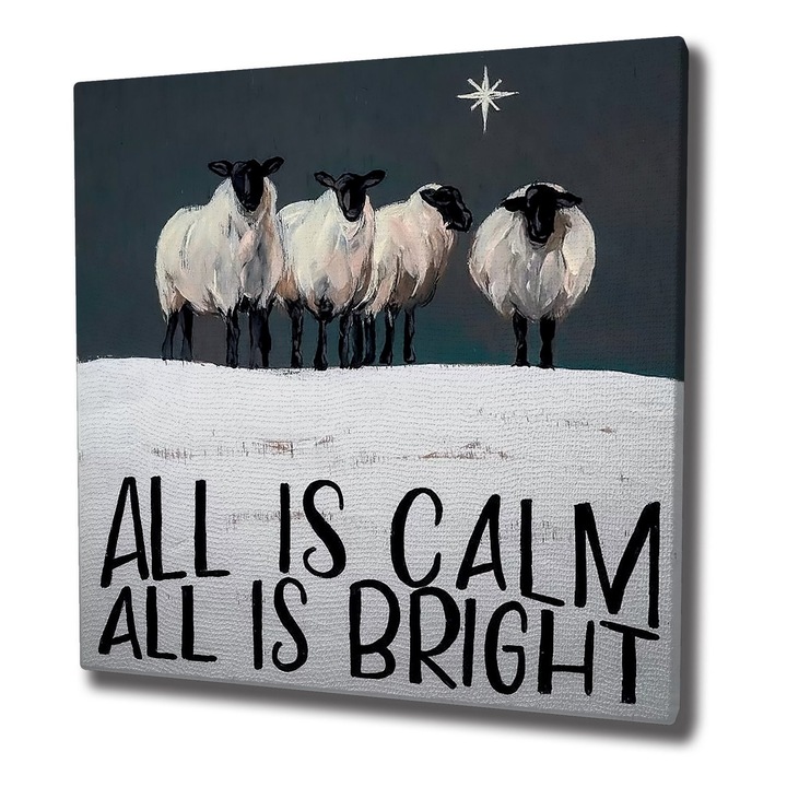 Dekoratív festmény, Wallity, 45x45cm, 100% vászon, 3cm fa keret