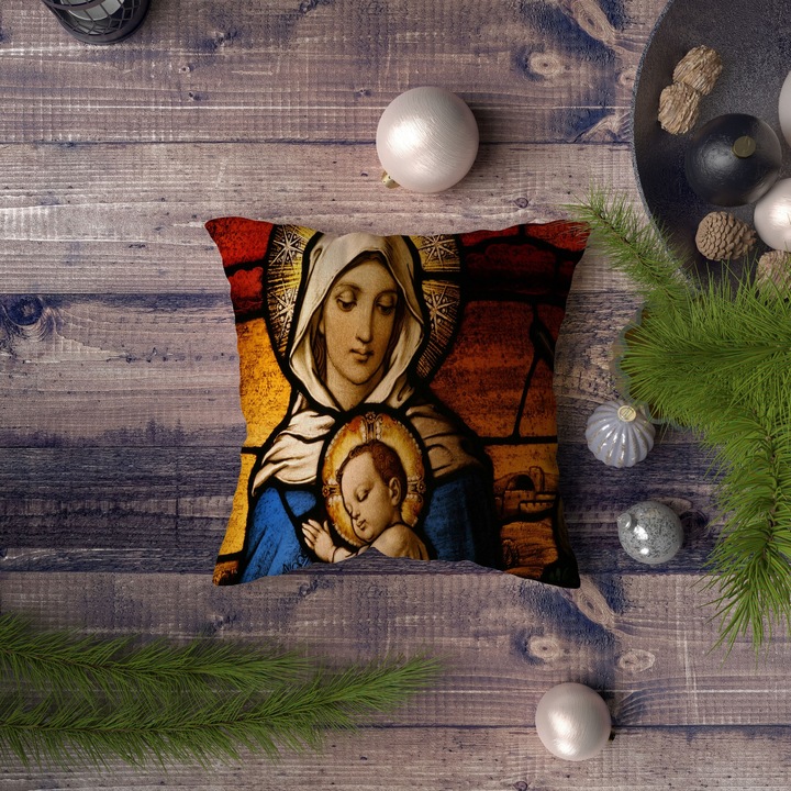 Fata de perna, Xmas, multicolor, 43x43cm, imprimeu digital