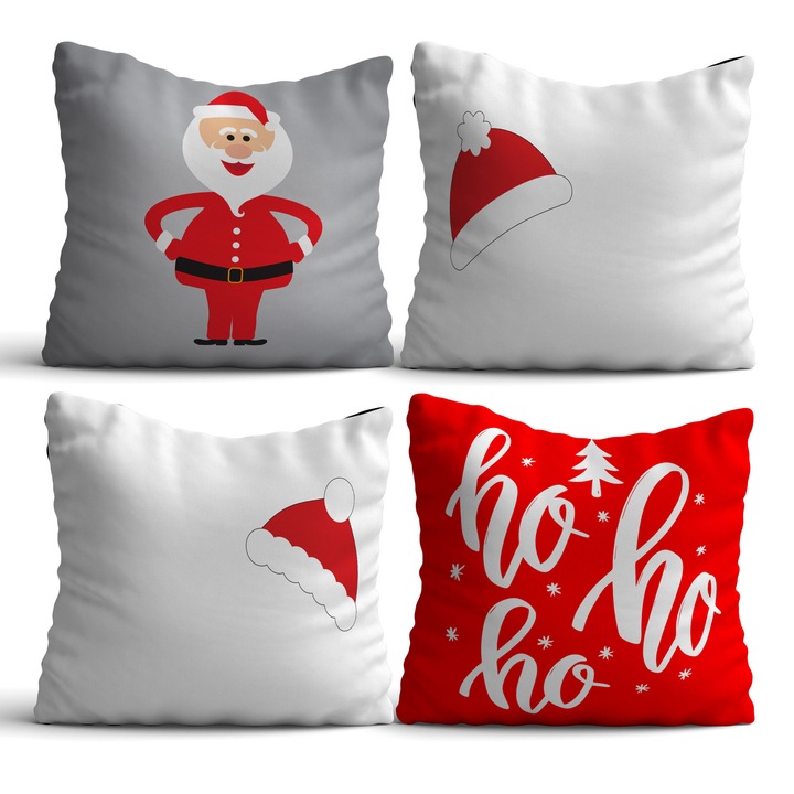 Dekoratív párna szett, karácsony, többszínű, 43x43cm, 4 darabos