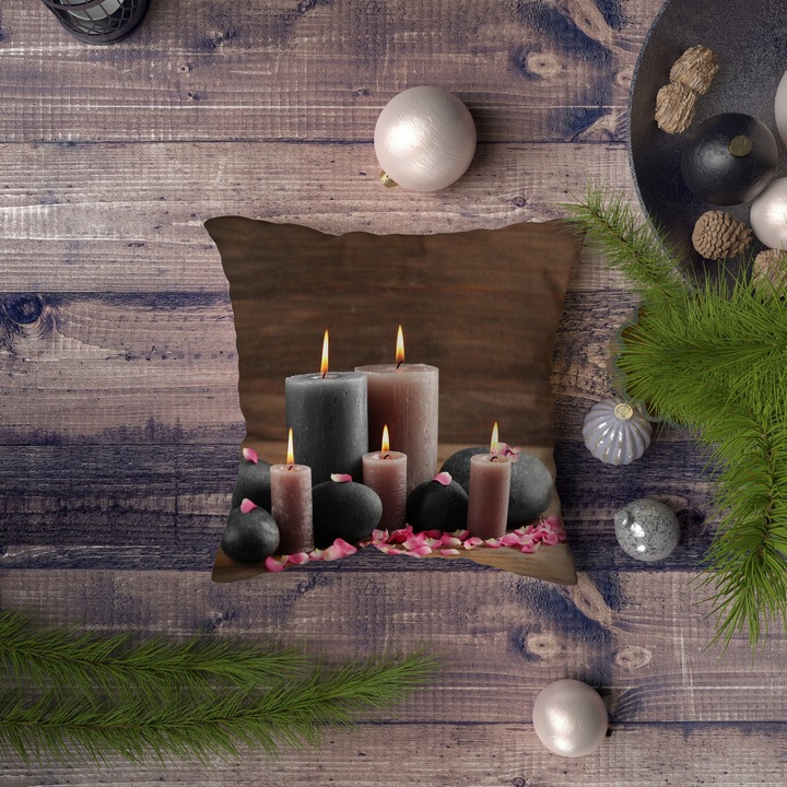 Fata de perna, Xmas, multicolor, 43x43cm, imprimeu digital