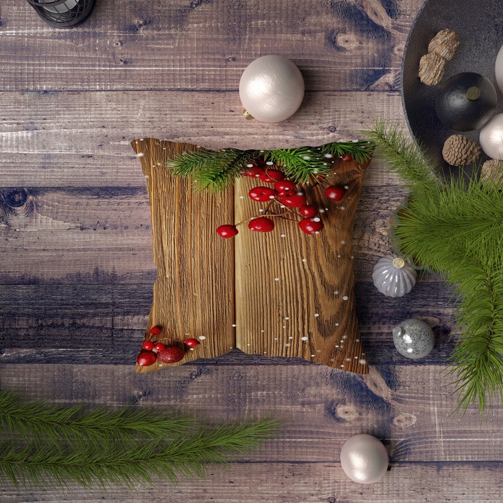 Fata de perna, Xmas, multicolor, 43x43cm, imprimeu digital