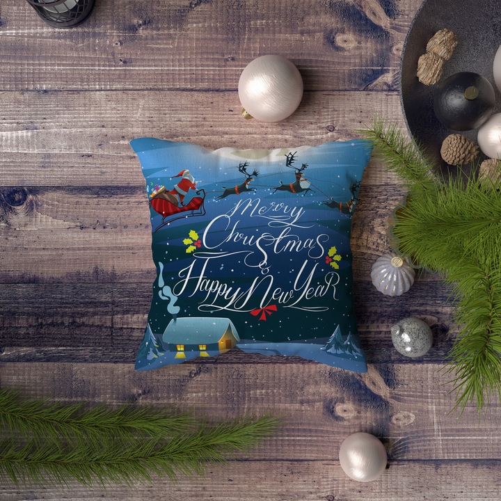 Dekoratív párnák, karácsony, 2 db-os párna szett, többszínű, 43x43cm