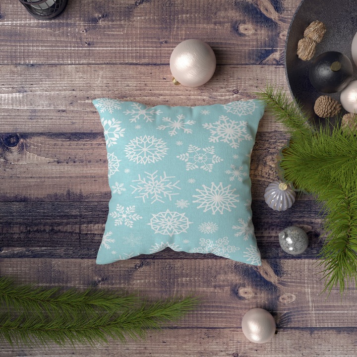 Dekoratív párna, karácsony, többszínű, 43x43cm, szilikon töltet