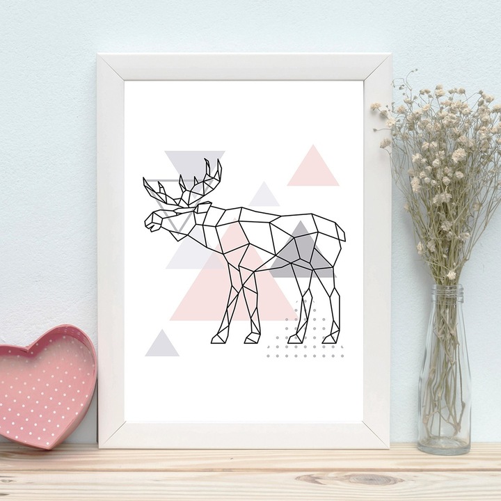 Tablou decorativ inramat, Xmas, multicolor, 24x29cm