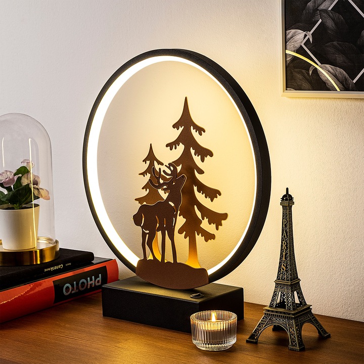 Veioza Xmas, metal, 30x35cm, cablu 200cm