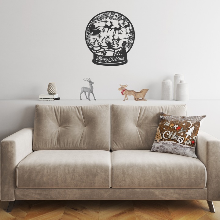 Dekoratív párna, karácsony, többszínű, 43x43cm, szilikon töltet