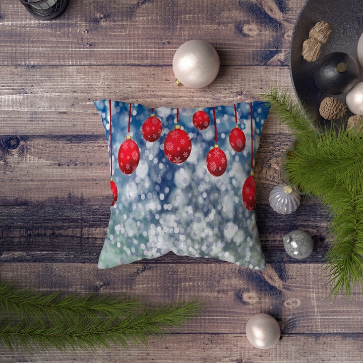 Fata de perna, Xmas, multicolor, 43x43cm, imprimeu digital