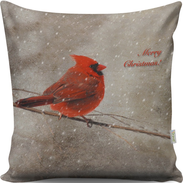 Dekoratív párna, karácsony, többszínű, 43x43cm, szilikon töltet