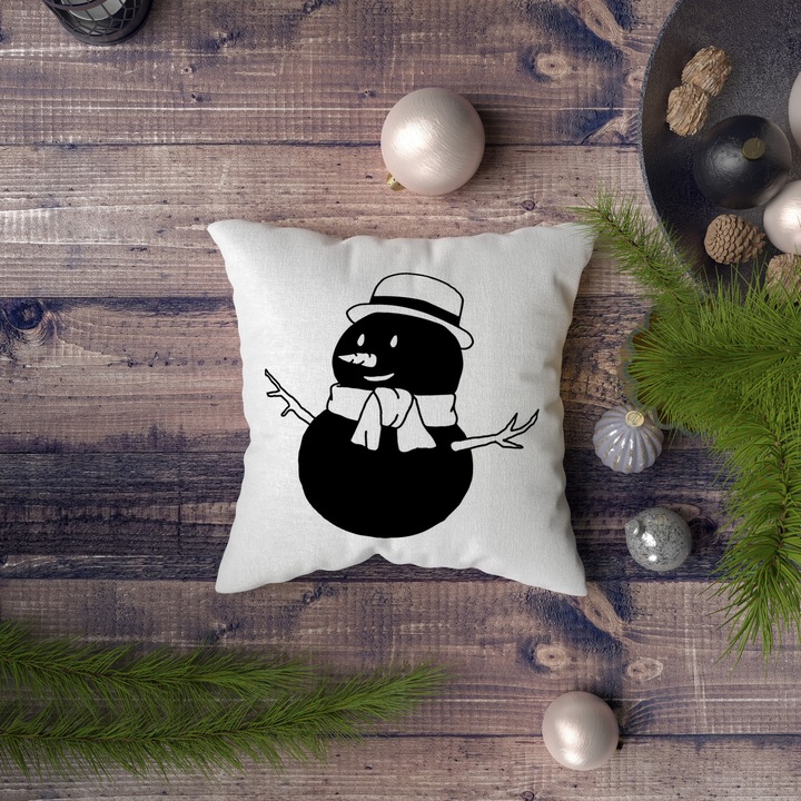 Dekoratív párna, karácsony, többszínű, 43x43cm, szilikon töltet