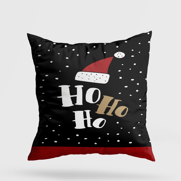Dekoratív párna, karácsony, többszínű, 43x43cm, szilikon töltet