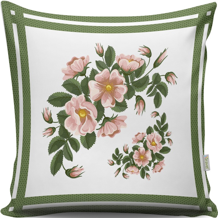 Dekoratív párna, karácsony, többszínű, 43x43cm, szilikon töltet