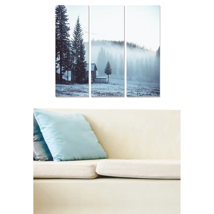 Set 3 tablouri, Xmas, mdf, peisaj