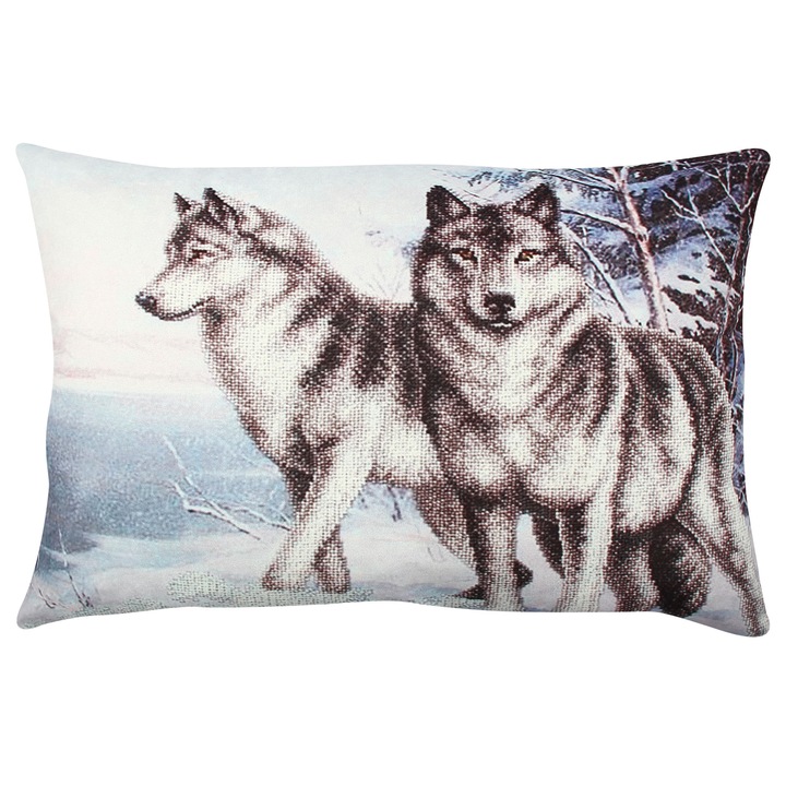 Dekoratív párna, karácsony, többszínű, 33x48cm, szilikon töltet, levehető huzat