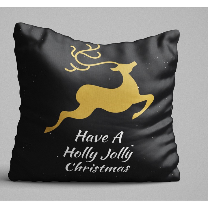 Dekoratív párna, karácsony, többszínű, 43x43cm, szilikon töltet