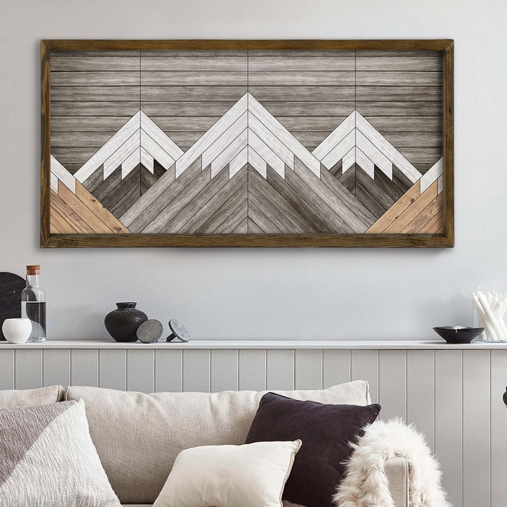 Tablou decorativ inramat, Xmas, multicolor, 120x60cm