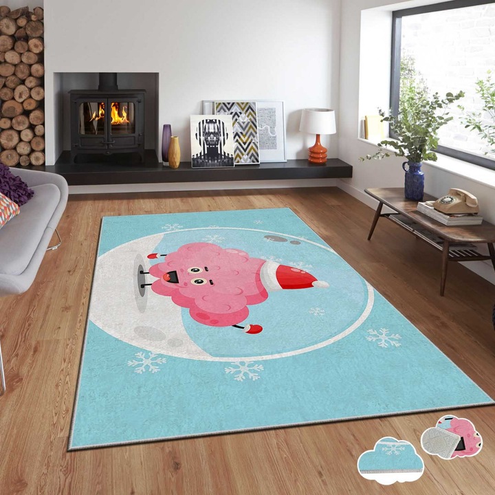 Covor Xmas, 180x280cm, multicolor, imprimeu digital, poliester