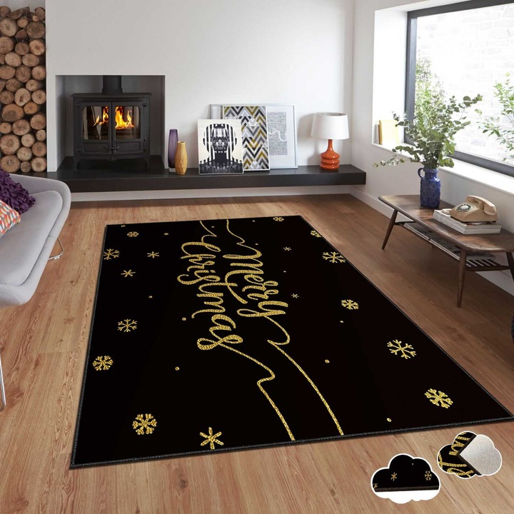 Килим, Коледа, 120x180 см, многоцветен, ламинирана пяна, дигитален печат