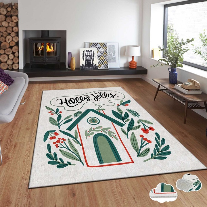 Covor, Xmas, 120x180cm, multicolor, poliester, imprimeu digital