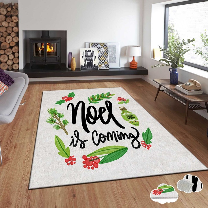 Covor Xmas, 120x180cm, multicolor, imprimeu digital, poliester