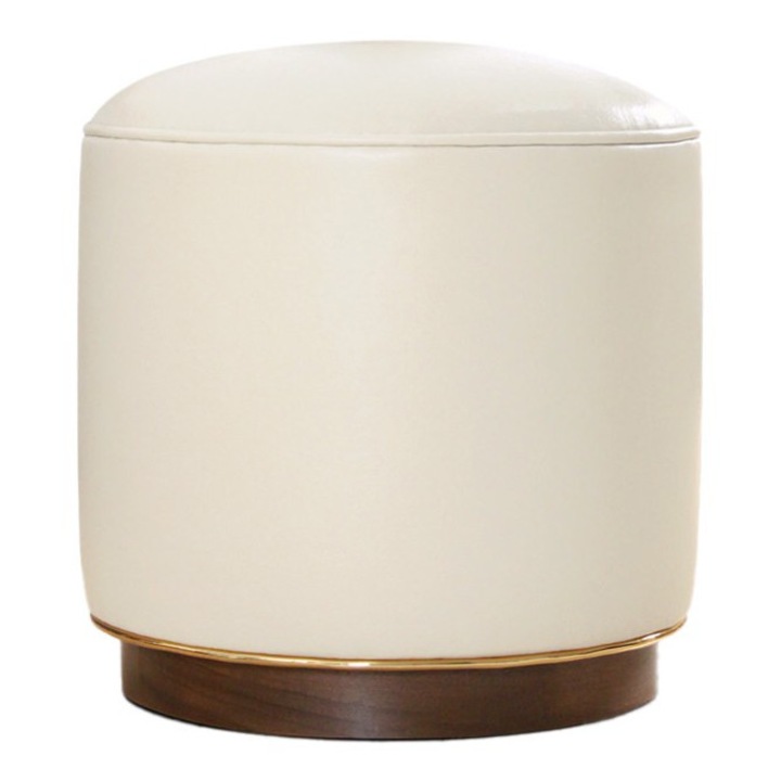 Taburet Atelier Del Sofa, crem, 43x42cm, spuma ortopedica