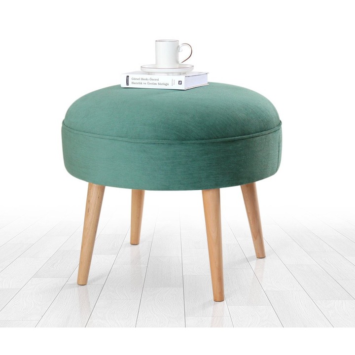 Szék, Atelier Del Sofa, bükkfa lábak, 6 cm vastag, zöld, 52x44cm