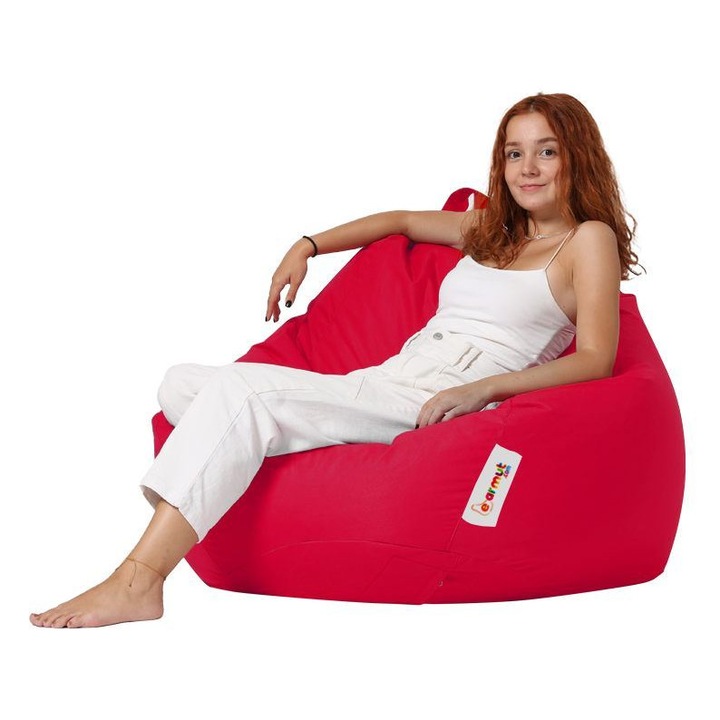 Fotoliu puf, Atelier Del Sofa, XXL, rosu, 115x130x39cm, capacitate maxima 200kg